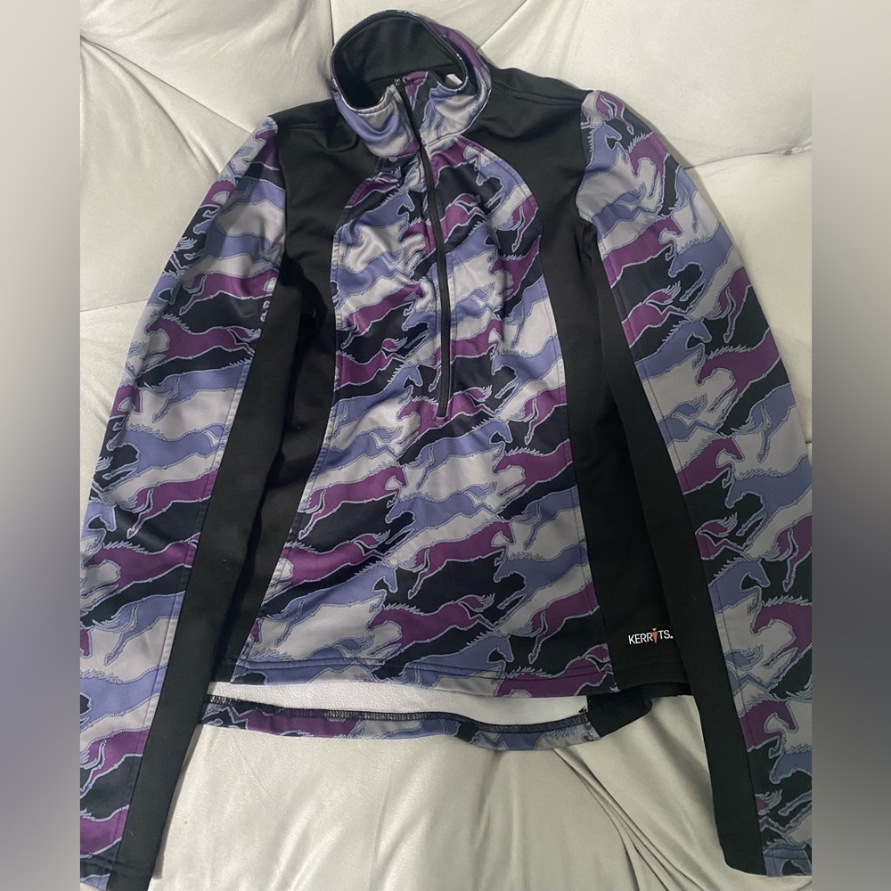 Kerrits Purple and Black 3/4 Zip-Up fleece